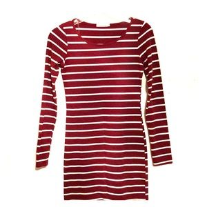 Maroon striped dress